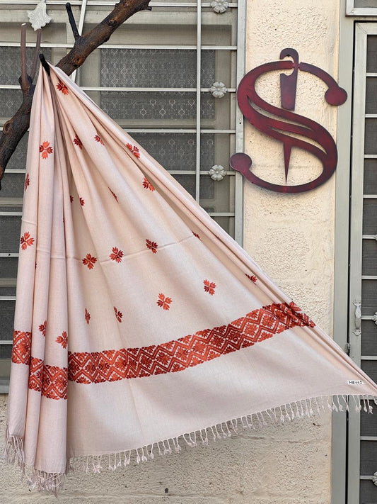 Hand Embroidery Ladies Swati Woolen Shawls - HE001