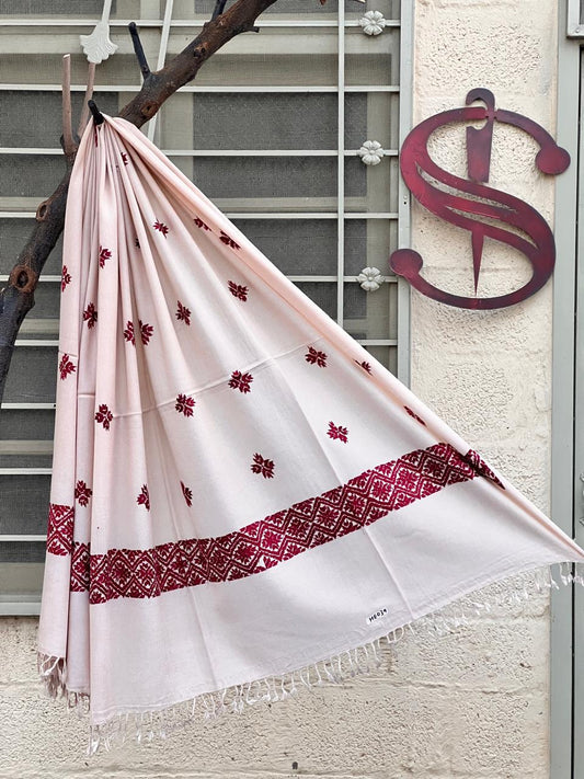 Hand Embroidery Ladies Swati Woolen Shawls - HE039