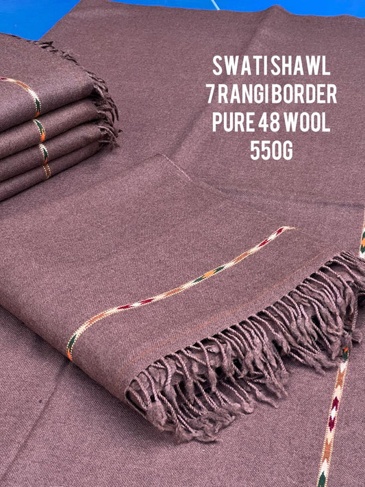 Cofeee Brown | Swati Shawl l Pure Wool  | 550 g